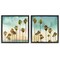 Stupell Industries Tropical Palms Increasing Heights 2 pc Framed Floater Canvas Wall Art Set Design by Devon Davis